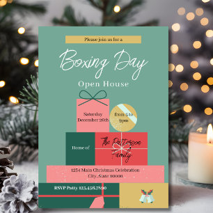 Retro Geschenkdozen Unieke Tweede Kerstdag Vakanti Kaart