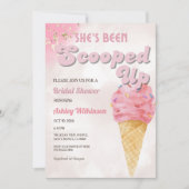 Retro geschept Ice Cream Vrijgezellenfeest Blush Kaart (Voorkant)