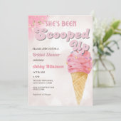 Retro geschept Ice Cream Vrijgezellenfeest Blush Kaart (Staand voorkant)