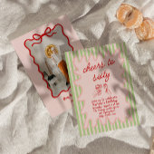 Retro geschilderd 60e roze rode strepen foto verja kaart