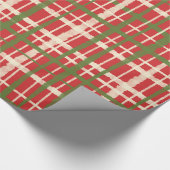 Retro  geschilderd kerstpatroon cadeaupapier (Hoek)