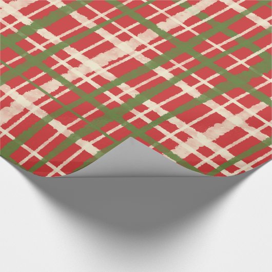 Retro geschilderd kerstpatroon cadeaupapier (Hoek)