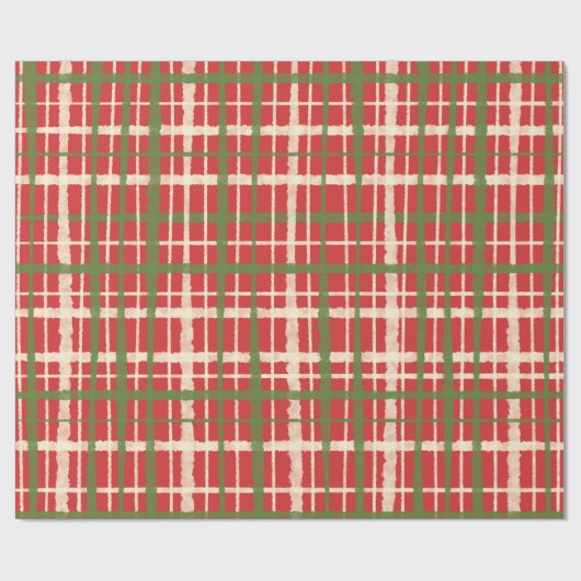 Retro  geschilderd kerstpatroon cadeaupapier (Vlak)