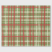 Retro  geschilderd kerstpatroon cadeaupapier (Vlak)