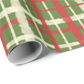Retro  geschilderd kerstpatroon cadeaupapier (Rol Hoek)