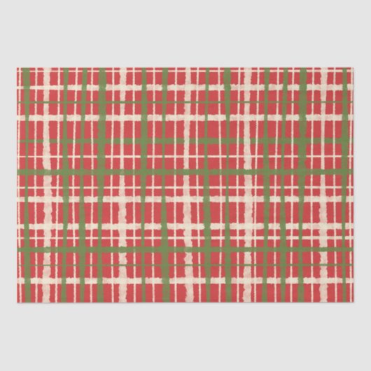 Retro geschilderd kerstpatroon tissuepapier (Voorkant)