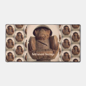 Retro Gesneden Kokosnoot Aap Bank Kitschy Bureaumat (Voorkant)