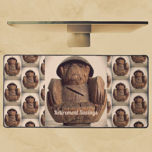 Retro Gesneden Kokosnoot Aap Bank Kitschy Bureaumat