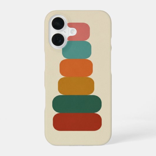 Retro Gestapelde Afgeronde Vormen iPhone 16 Hoesje (Achterkant)