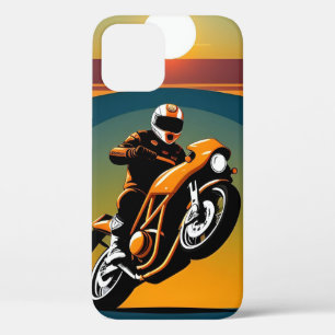 Retro gestilede motorrijder in een schilderachtige Case-Mate iPhone case