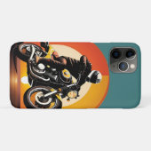 Retro gestilede motorrijder in een schilderachtige Case-Mate iPhone case (Achterkant (horizontaal))