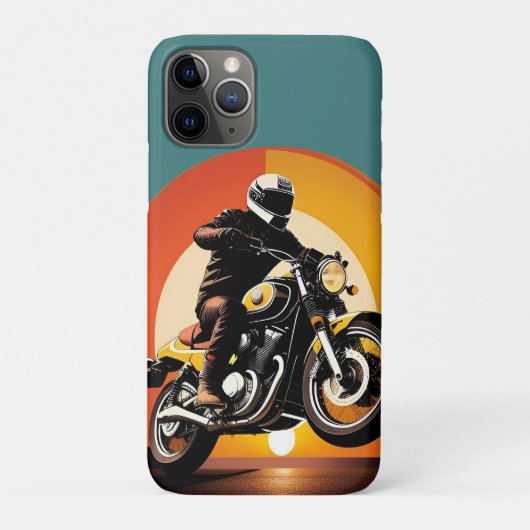 Retro gestilede motorrijder in een schilderachtige Case-Mate iPhone case (Achterkant)