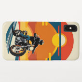 Retro gestilede motorrijder in landschappelijke zo Case-Mate iPhone case (Achterkant (horizontaal))