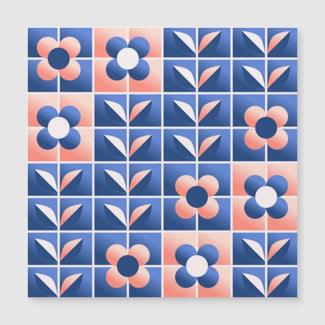 Retro gestileerde bloemen: mozaïekpatroon. (Voorkant)