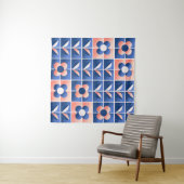 Retro gestileerde bloemen: mozaïekpatroon. wandkleed (In Situ (horizontaal))