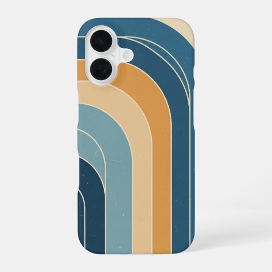 Retro gestileerde golven iPhone 16 hoesje (Achterkant)