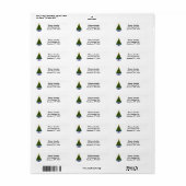 Retro gestileerde kerstboom etiket (Full Sheet)