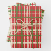 Retro gestileerde kerstpatronen inpakpapier vel (In situ)