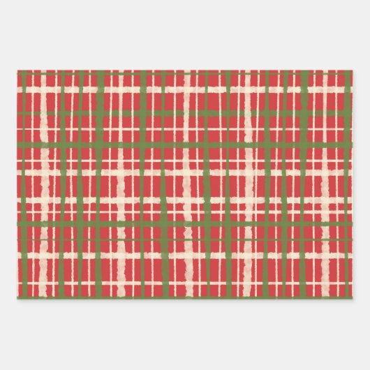 Retro gestileerde kerstpatronen inpakpapier vel (Voorkant)