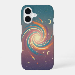 Retro gestileerde kosmische wolk iPhone 16 hoesje
