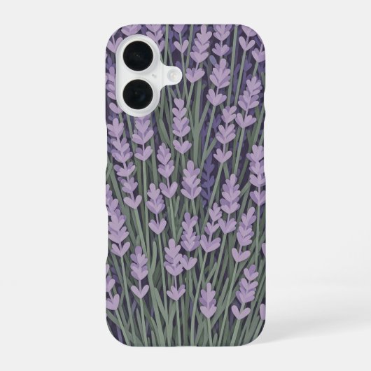 Retro gestileerde lavendel bos iPhone 16 hoesje (Achterkant)