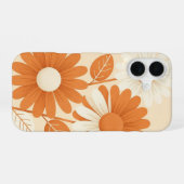Retro gestileerde madeliefjescompositie iPhone 16 hoesje (Achterkant horizontaal)