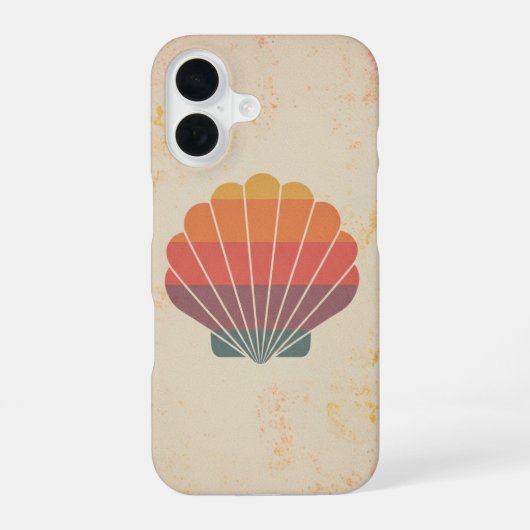 Retro gestileerde schelp iPhone 16 hoesje (Achterkant)