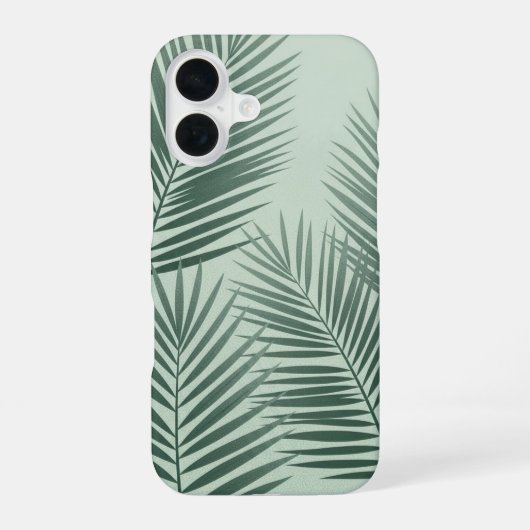 Retro gestileerde tropische fronds iPhone 16 hoesje (Achterkant)