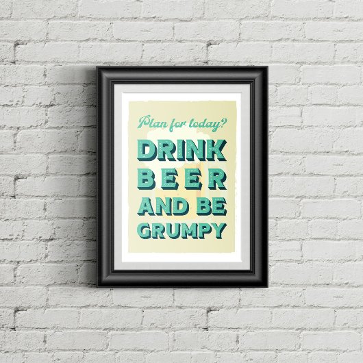 Retro gestileerde typografie. Ideaal voor mancaves Poster