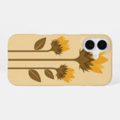Retro gestileerde zonnebloem kiemen iPhone 16 hoesje (Achterkant horizontaal)