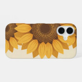 Retro gestileerde zonnebloemgeometrie iPhone 16 hoesje (Achterkant horizontaal)