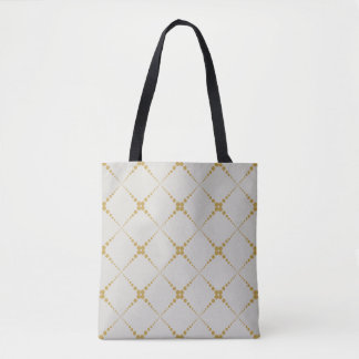 Retro gestippeld geometrisch patroon tote bag