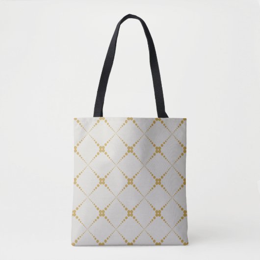 Retro gestippeld geometrisch patroon tote bag (Voorkant)