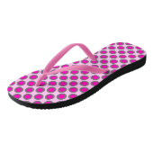 Retro gestippeld met cirkels, fuchsia, grijs en ro teenslippers (Schuin)