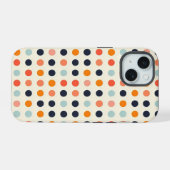 Retro-gestippeld patroon iPhone 15 case (Achterkant horizontaal)