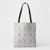 Retro gestippeld zig-zag geometrisch patroon tote bag (Voorkant)