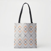Retro gestippeld zig zag geometrisch patroon tote bag (Voorkant)