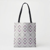 Retro gestippeld zig zag geometrisch patroon tote bag (Voorkant)