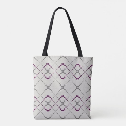 Retro gestippeld zig zag geometrisch patroon tote bag (Achterkant)
