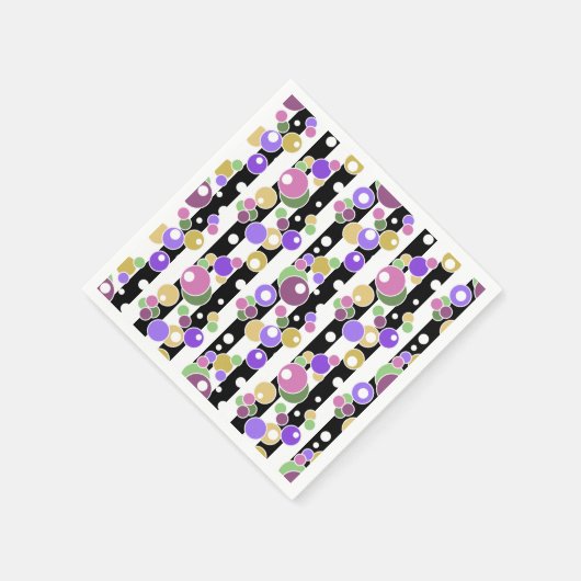 Retro, gestreept en stippen servet (Hoek)