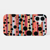 retro gestreept & gestippeld iPhone 16 hoesje (Achterkant horizontaal)