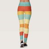 Retro gestreept kleurenpatroon leggings (Achterkant)
