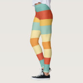 Retro gestreept kleurenpatroon leggings (Links)