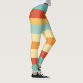 Retro gestreept kleurenpatroon leggings (Rechts)