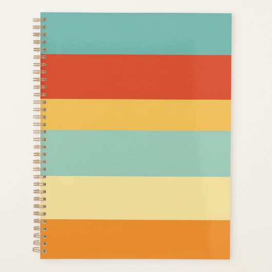 Retro gestreept kleurenpatroon planner (Voorkant)