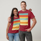 Retro gestreept kleurenpatroon t-shirt (Unisex)