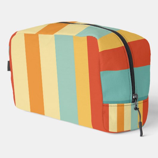 Retro gestreept kleurenpatroon toilettasje (Rechterhoek)