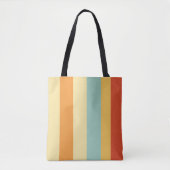 Retro gestreept kleurenpatroon tote bag (Voorkant)