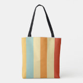Retro gestreept kleurenpatroon tote bag (Achterkant)