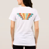 Retro gestreept kleurenpatroon Tri-Blend shirt (Achterkant)
